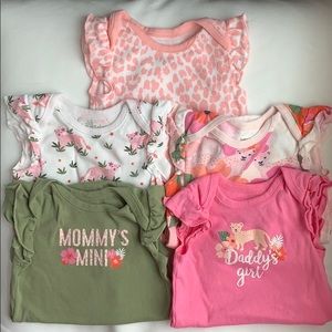 Baby girls safari graphic bodysuit 5pack